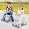 Plastic 2-in-1 Kids Ride-On Push Car with LED Lighted Wheels and Storage Compartment